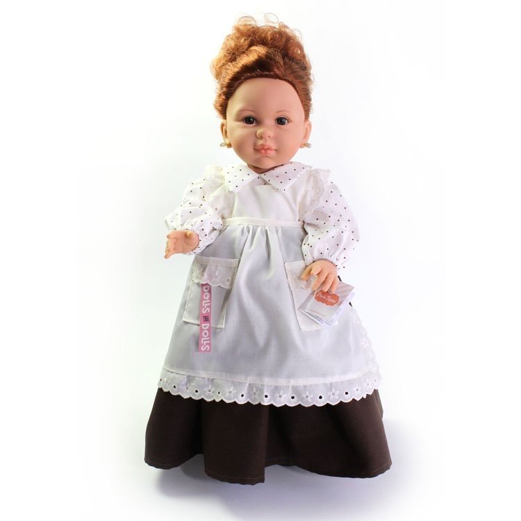 Bambola Paola Reina 42 cm - Doloretes con vestito bianco/marrone (El Secreto de Puente Viejo)
