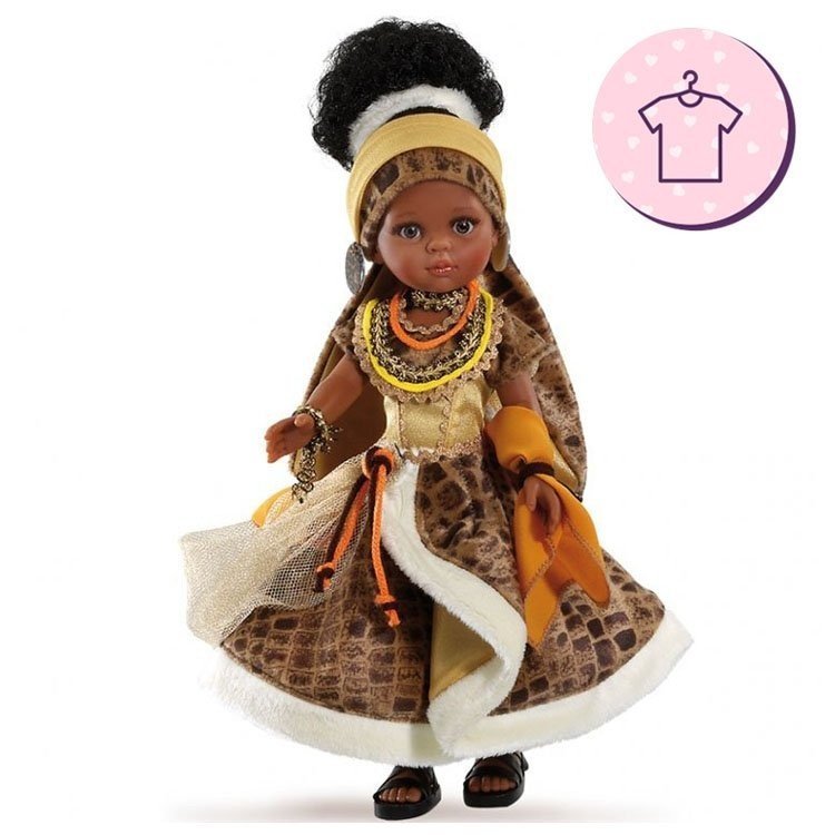 Completo per bambola Paola Reina 32 cm - Las Amigas - Nora vestito africano