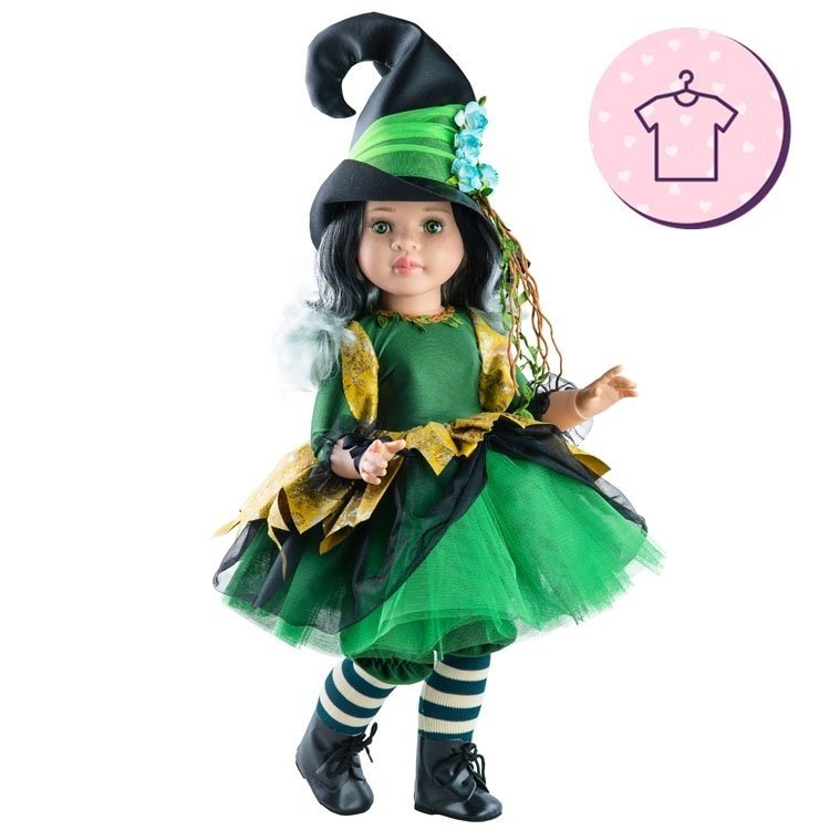 Completo per bambola Paola Reina 60 cm - Las Reinas - Abito verde strega
