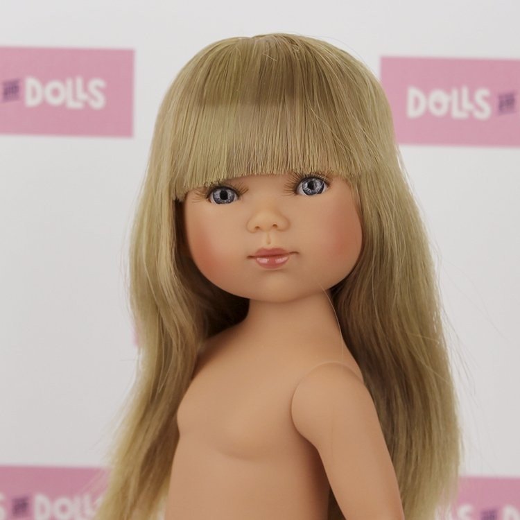 Bambola Vestida de Azul 28 cm - Carlota bionda con frangia senza vestiti