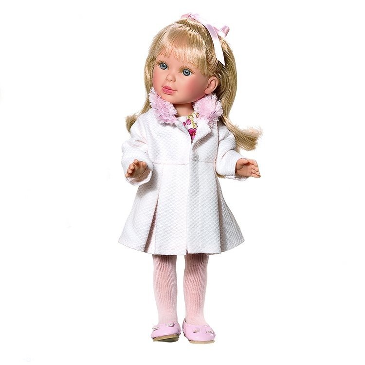 Bambola Vestida de Azul 33 cm - Paulina bionda con cappotto rosa