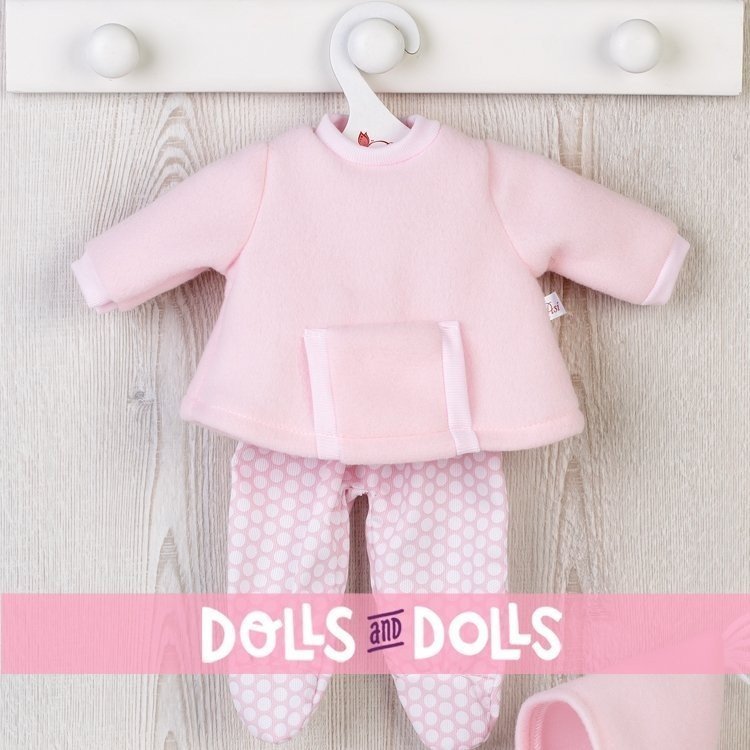 Completo per bambola Así 36 cm - Completo felpa rosa con tasca per bambola Koke