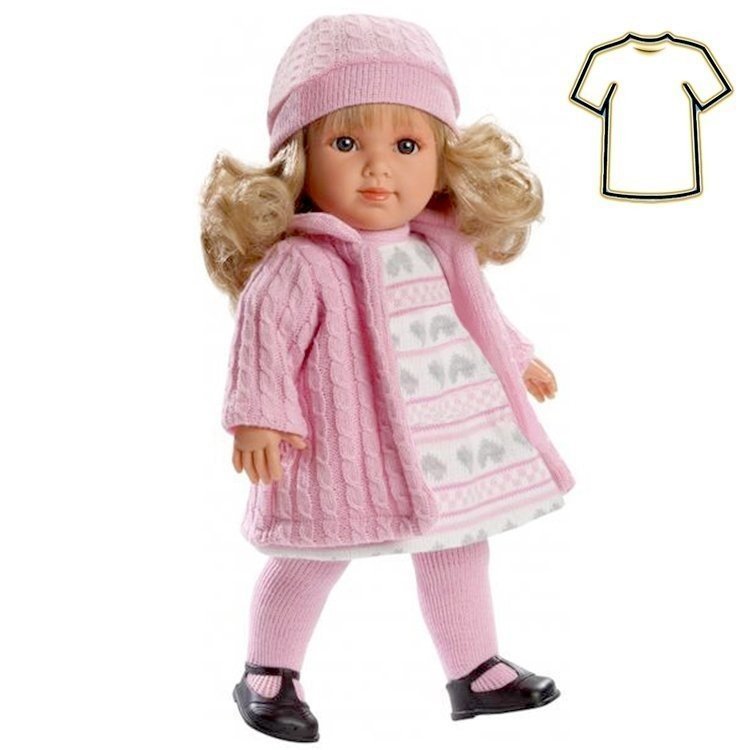 Vestiti per bambole Llorens 35 cm - Completo stampato rosa