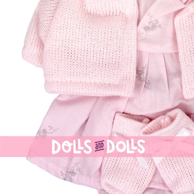 Vestiti per bambole Llorens 33 cm - Completo rosa stampato con giacca e stivaletti rosa