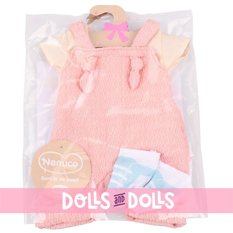 Completo per bambola Nenuco 35 cm - Pichi rosa e t-shirt beige