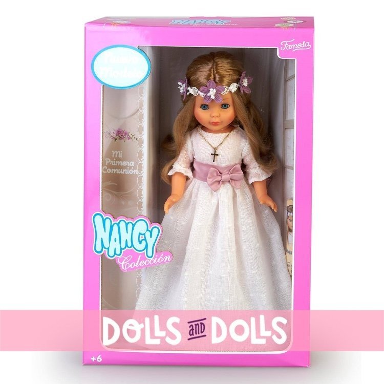Bambola collezione Nancy 41 cm - Bionda comunione con corona di fiori