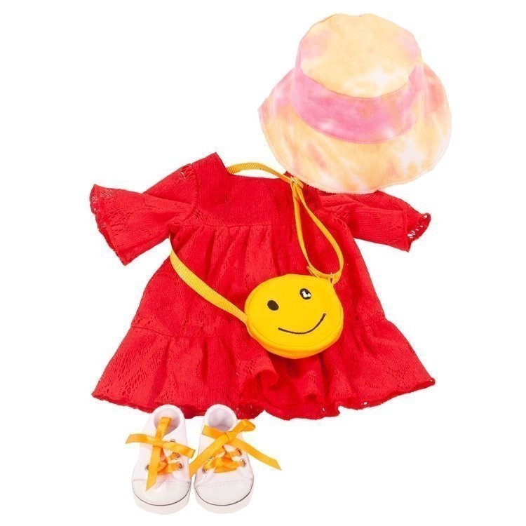 Vestito per bambola Götz 45-50 cm - Combo vestito rossastro