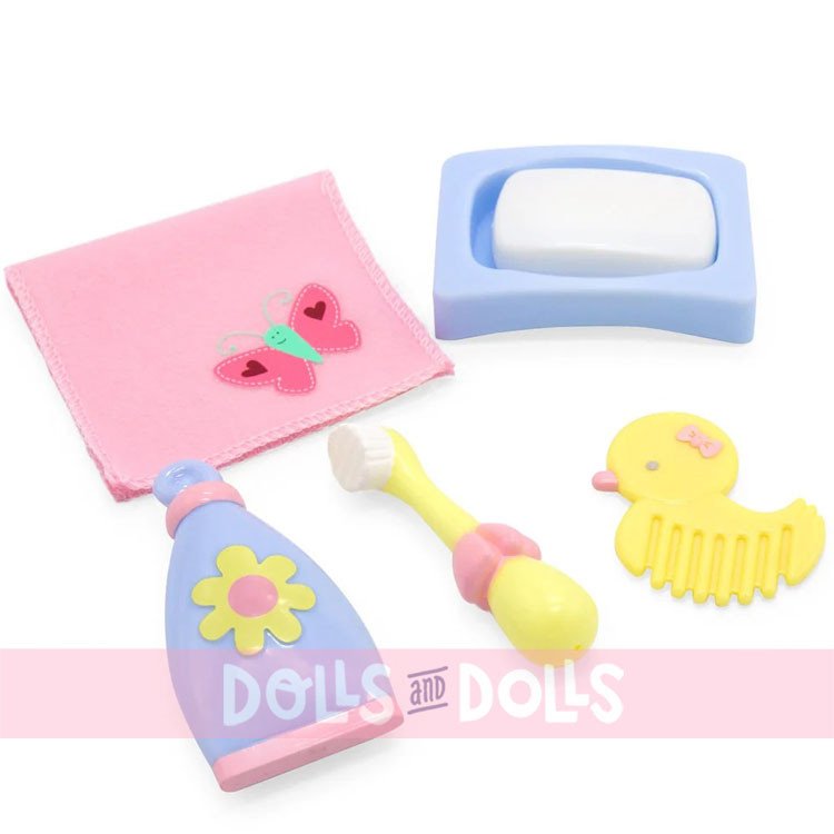 Accessori per bambole JC Toys - Vaschetta da bagno con 5 accessori