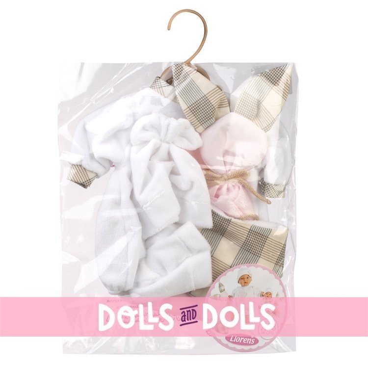 Vestiti per bambole Llorens 38 cm - Pigiama orsetto con coniglietto rosa doudou