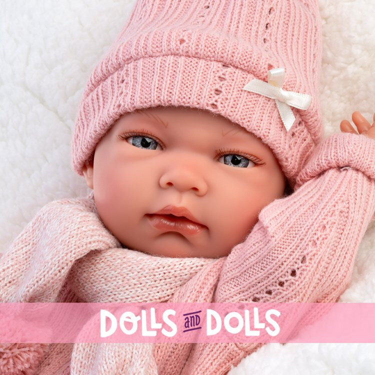 Bambola Llorens 40 cm - Nica neonata con cuscino bianco