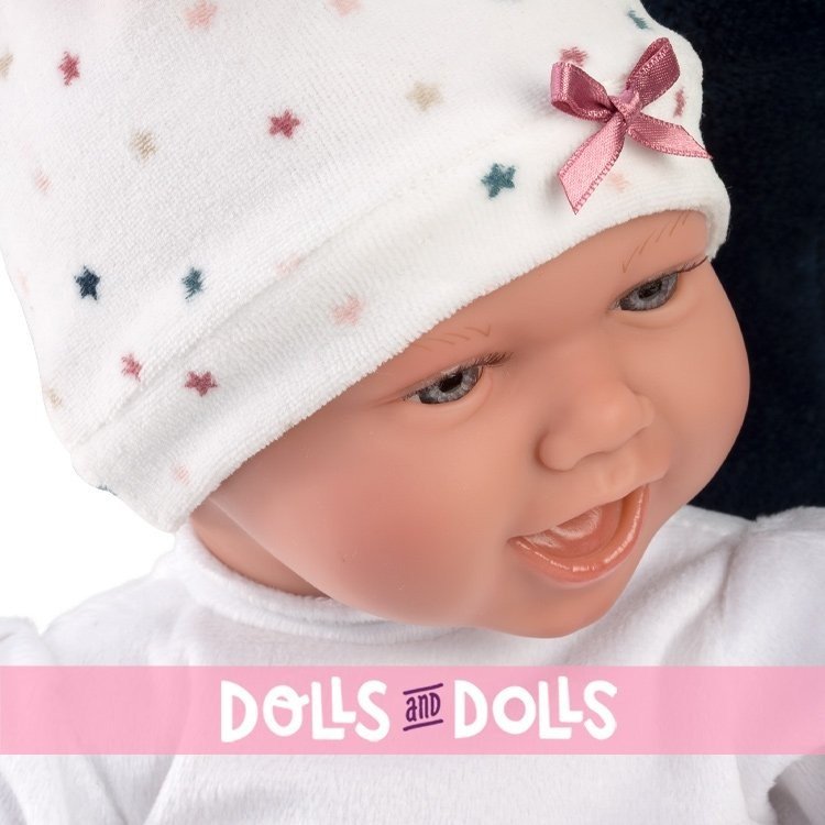 Bambola Llorens 40 cm - Neonata Mimi sorride con cuscino di luna