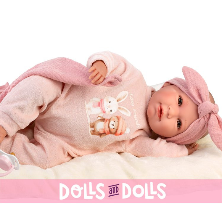 Bambola Llorens 42 cm - Neonata piagnucolone Mimì “Cozy Friends”