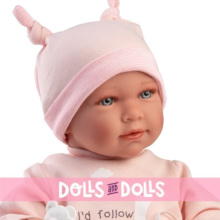 Bambola Llorens 40 cm - Neonata piagnucolone Mimì con pigiama rosa