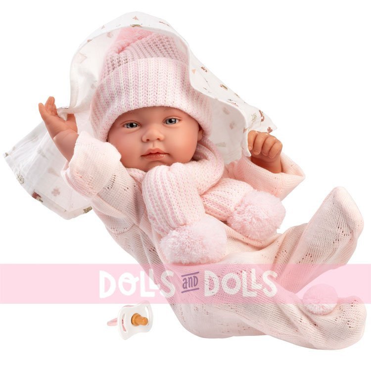 Bambola Llorens 43 cm - Neonata Tina con copertina