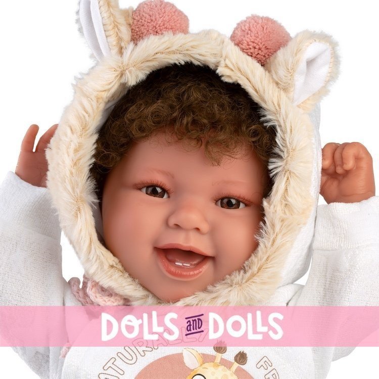 Bambola Llorens 44 cm - Neonata Tala sorride con pigiama da giraffa