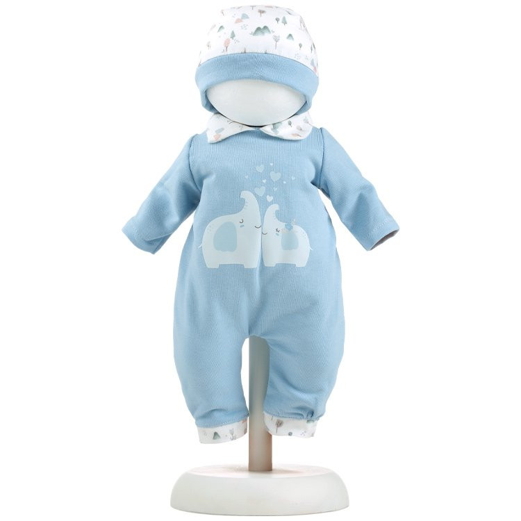 Vestiti per bambole Llorens 38 cm - Body azzurro con stampa di elefanti