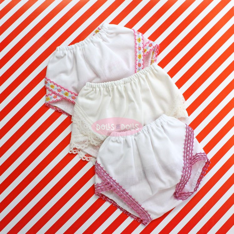 Set di 3 mutandine per bambola Mariquita Perez 50 cm