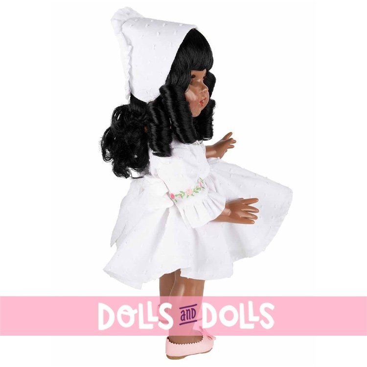 Bambola Mariquita Pérez 50 cm - Afroamericano in abito bianco