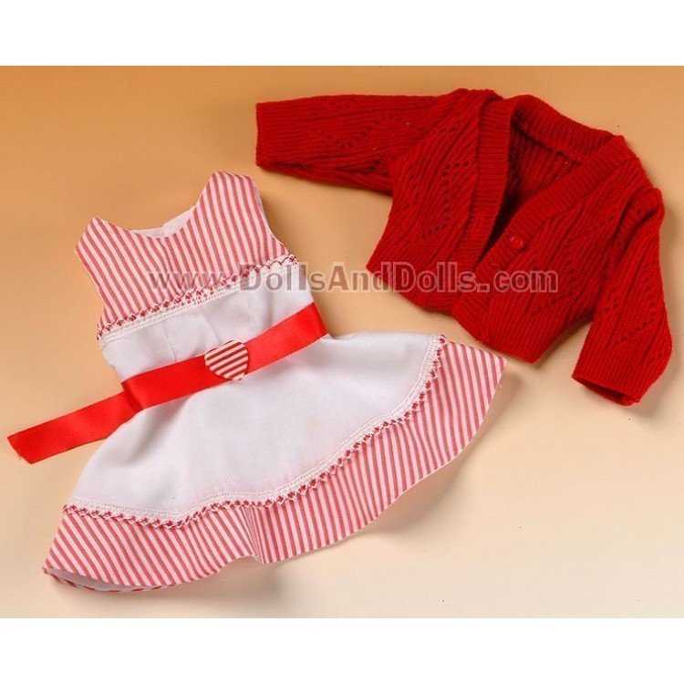 Abito bianco a righe rosse.