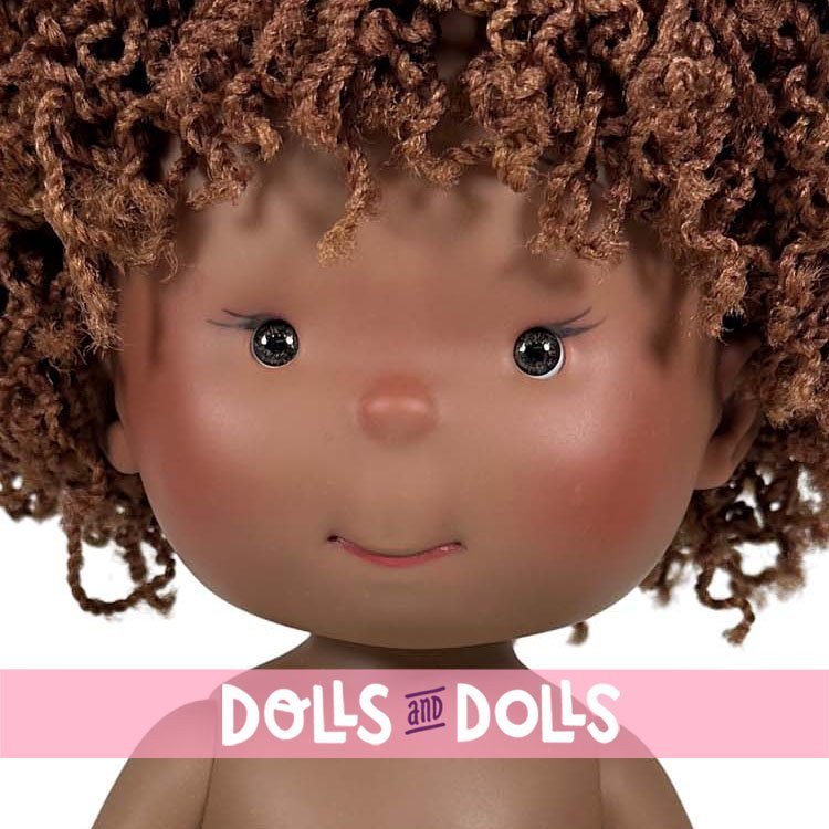 Bambola Nines d'Onil 30 cm - Pippa con capelli afro bruni e occhi castani - Senza vestiti