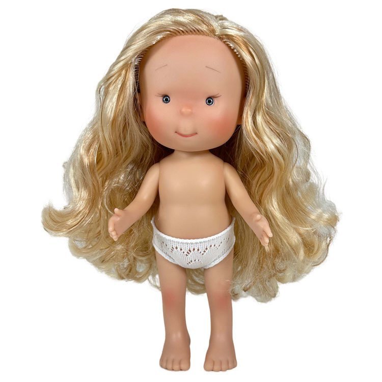Bambola Nines d'Onil 30 cm - Pippa con capelli biondi e lisci e occhi grigi - Senza vestiti