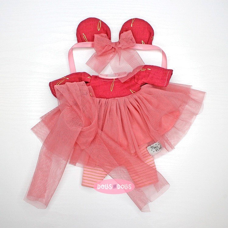 Vestiti per bambole Nines d'Onil 30 cm - Mia - Abito in tulle rosa con diadema