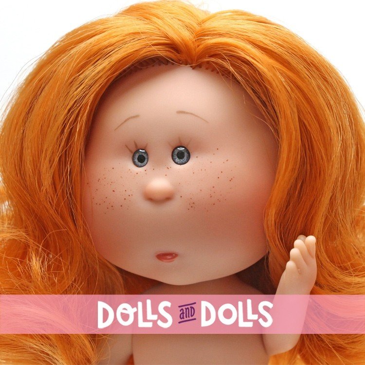 Bambola Nines d'Onil 23 cm - Little Mia rossa con capelli mossi - Senza vestiti