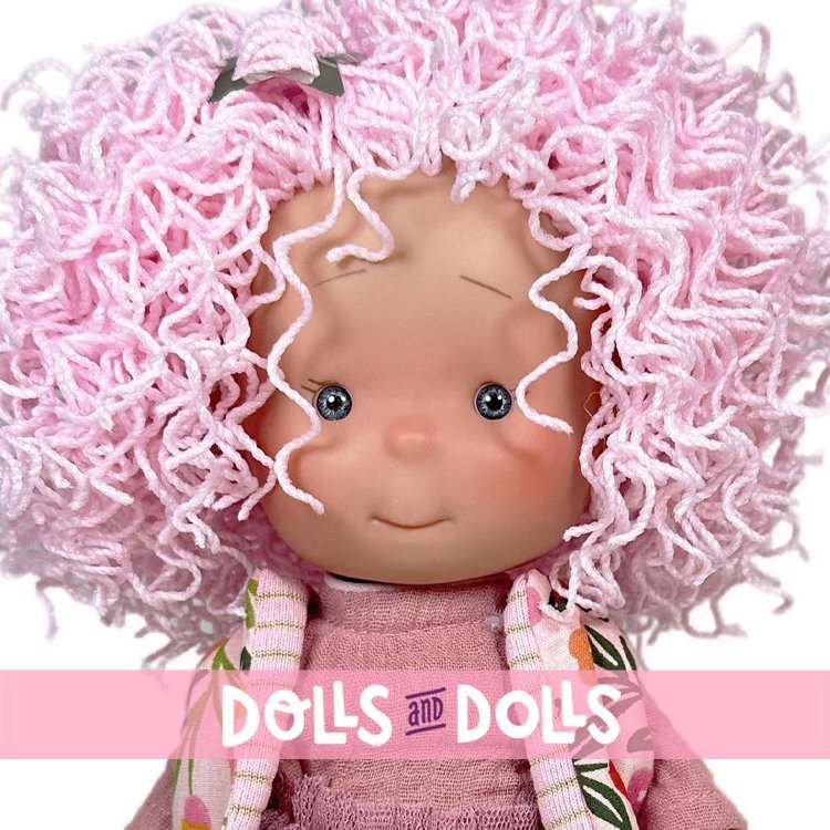 Bambola Nines d'Onil 23 cm - Little Pippa con capelli rosa lanosi