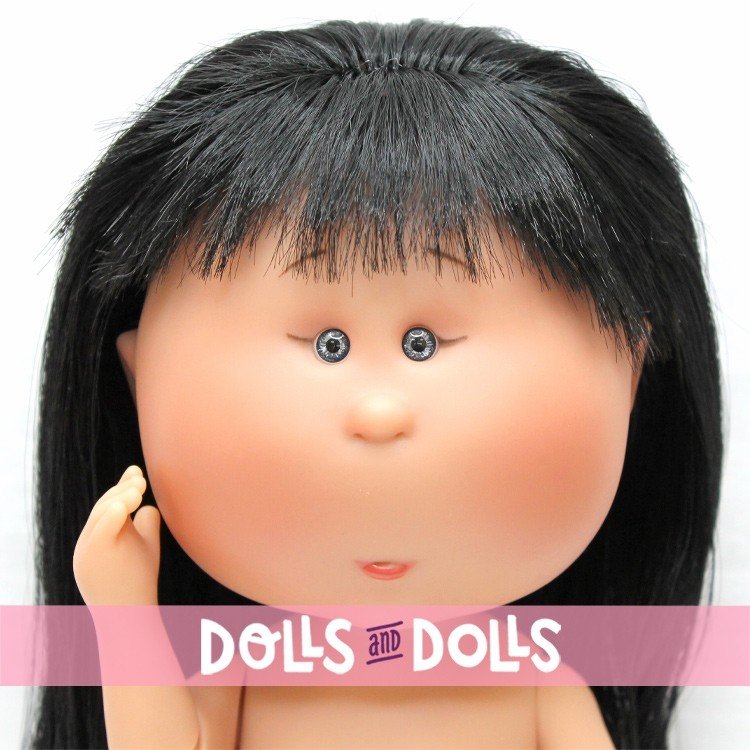 Bambola Nines d'Onil 30 cm - Mia ARTICOLATA - Mia asiatica con capelli lisci neri - Senza vestiti