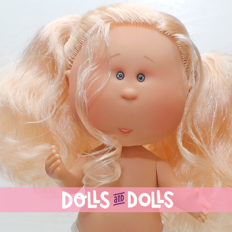 Bambola Nines d'Onil 30 cm - Mia con i capelli rosa mossi - Senza vestiti