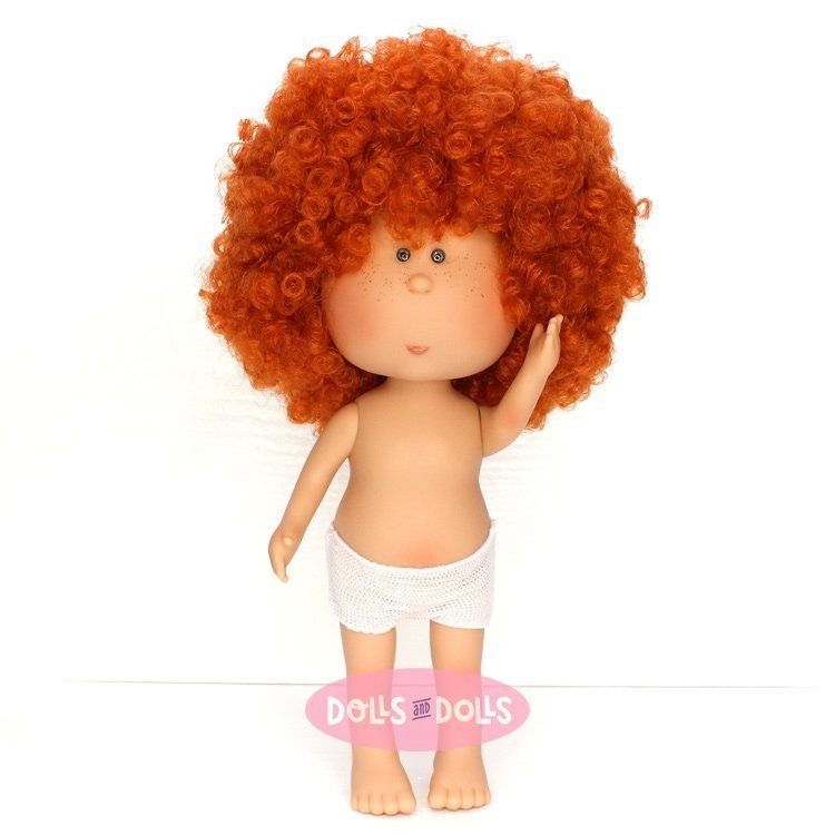 Bambola Nines d'Onil 30 cm - Mia rossa con i capelli ricci - Senza vestiti