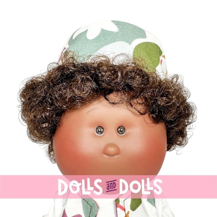 Bambolo Nines d'Onil 30 cm - Mio con capelli castani con set di motivi naturali