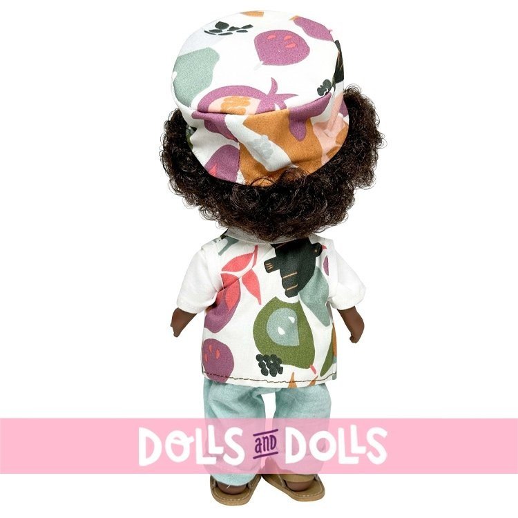 Bambolo Nines d'Onil 30 cm - Mio con capelli castani con set di motivi naturali