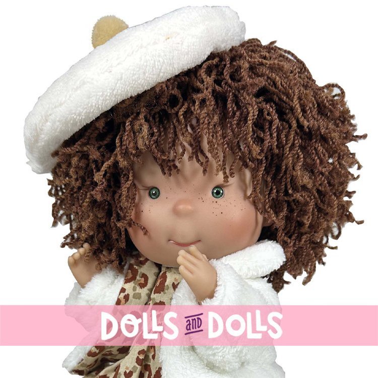 Bambola Nines d'Onil 30 cm - Pippa ARTICOLATA con capelli castani lanosi