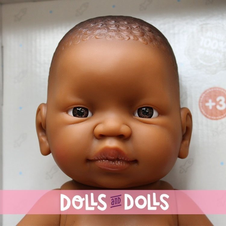 Bambola Paola Reina 45 cm - Bebita neonato - Bambina nera con pannolino