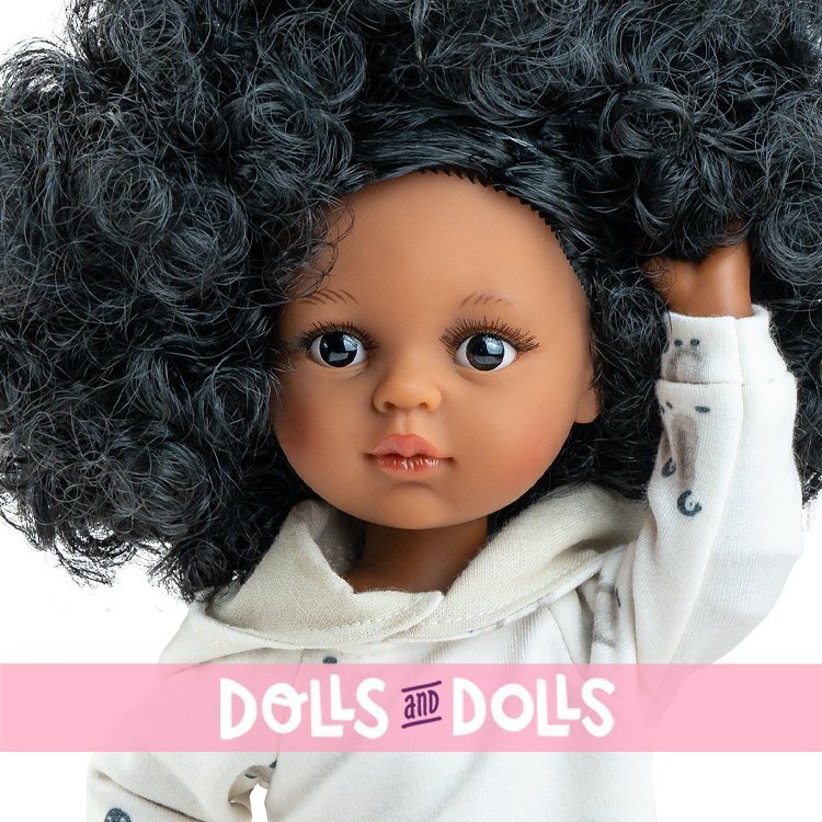 Bambola Paola Reina 32 cm - Las Amigas Articolata - Nora con completo stampato con pinguini