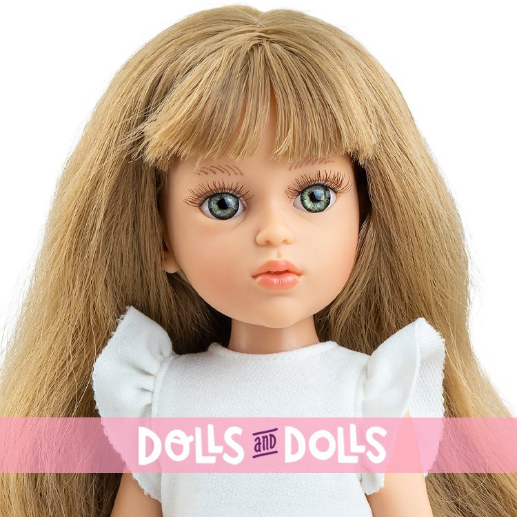 Bambola Paola Reina 32 cm - Las Amigas - Kiara con maglietta bianca e pantaloni larghi verdi