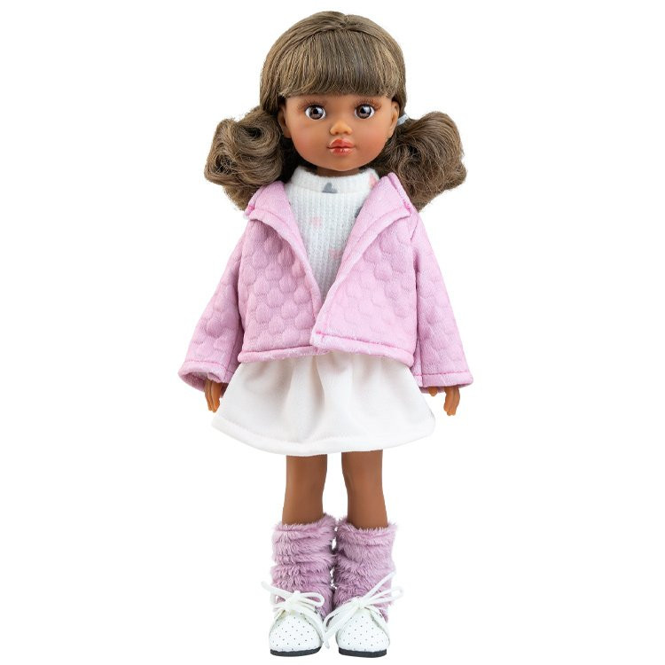 Bambola Paola Reina 32 cm - Las Amigas - Kim con cappotto rosa e gonna bianca