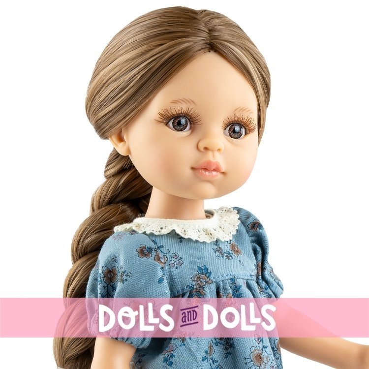 Bambola Paola Reina 32 cm - Las Amigas - Laura in abito blu con fiori arancioni
