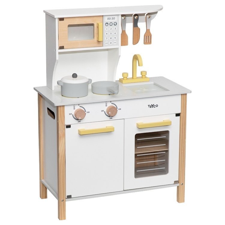Cucina in legno Tryco - bianco/oro