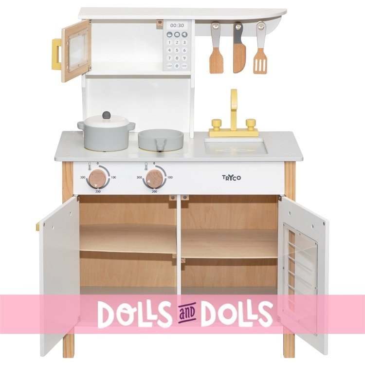 Cucina in legno Tryco - bianco/oro