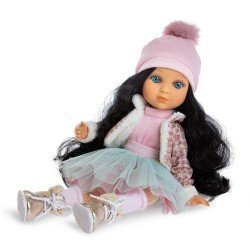 Bambola Berjuan 35 cm - Luxury Dolls - Eva articolata bruna con gonna in tulle e stivali dorati