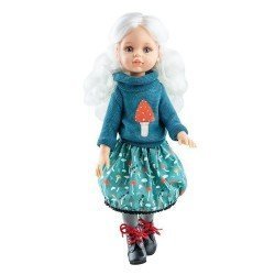 Bambola Paola Reina 32 cm - Las Amigas Articolata - Cécile con abito invernale blu