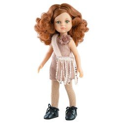 Bambola Paola Reina 32 cm - Las Amigas - Cristi con abito in velluto a coste e borsa di paillettes