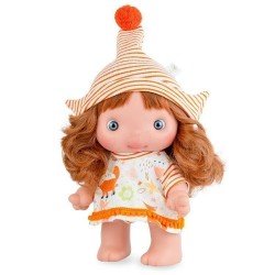 Bambola Marina & Pau 25 cm - Piu - ragazza con abito naturale stampato