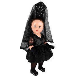 Bambola Mariquita Pérez 50 cm - Con vestito nero e scialle spagnolo