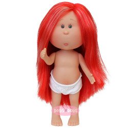 Bambola Nines d'Onil 23 cm - Little Mia con lunghi capelli lisci rossi con mèches - Senza vestiti