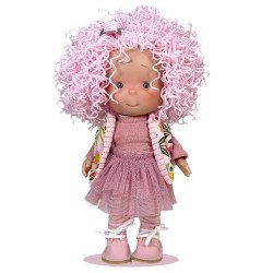 Bambola Nines d'Onil 23 cm - Little Pippa con capelli rosa lanosi