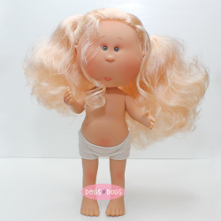 Bambola Nines d'Onil 30 cm - Mia con i capelli rosa mossi - Senza vestiti