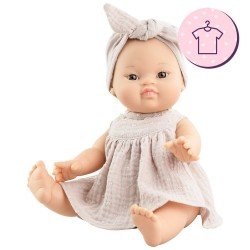 Completo per bambola Paola Reina 34 cm - Gordis - Johana - Abito beige con fiocco